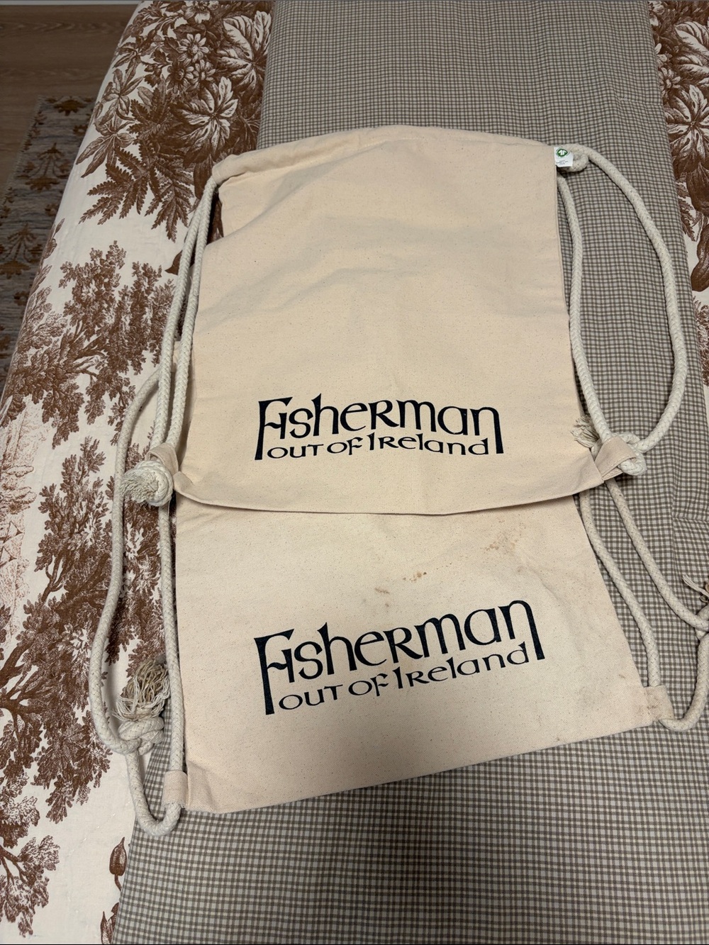 Fisherman Out of Ireland Natural Drawstring Backpack